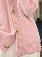 Full Size Textured Knit Button - Down Cardigan Plus Size - Charmdeals