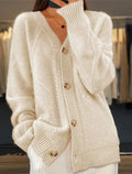 Full Size Textured Knit Button - Down Cardigan Plus Size - Charmdeals