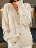 Full Size Textured Knit Button - Down Cardigan Plus Size - Charmdeals