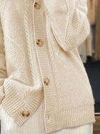 Full Size Textured Knit Button - Down Cardigan Plus Size - Charmdeals