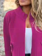 Full Size Zip - Up Long Sleeve Outerwear Plus Size - Charmdeals