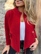 Full Size Zip - Up Long Sleeve Outerwear Plus Size - Charmdeals