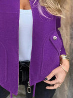 Full Size Zip - Up Long Sleeve Outerwear Plus Size - Charmdeals