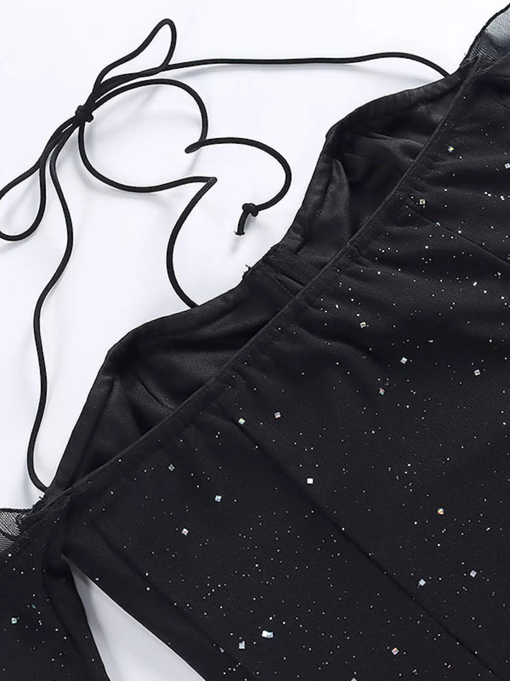 Glitter Mini Dress with Sleeves - Charmdeals