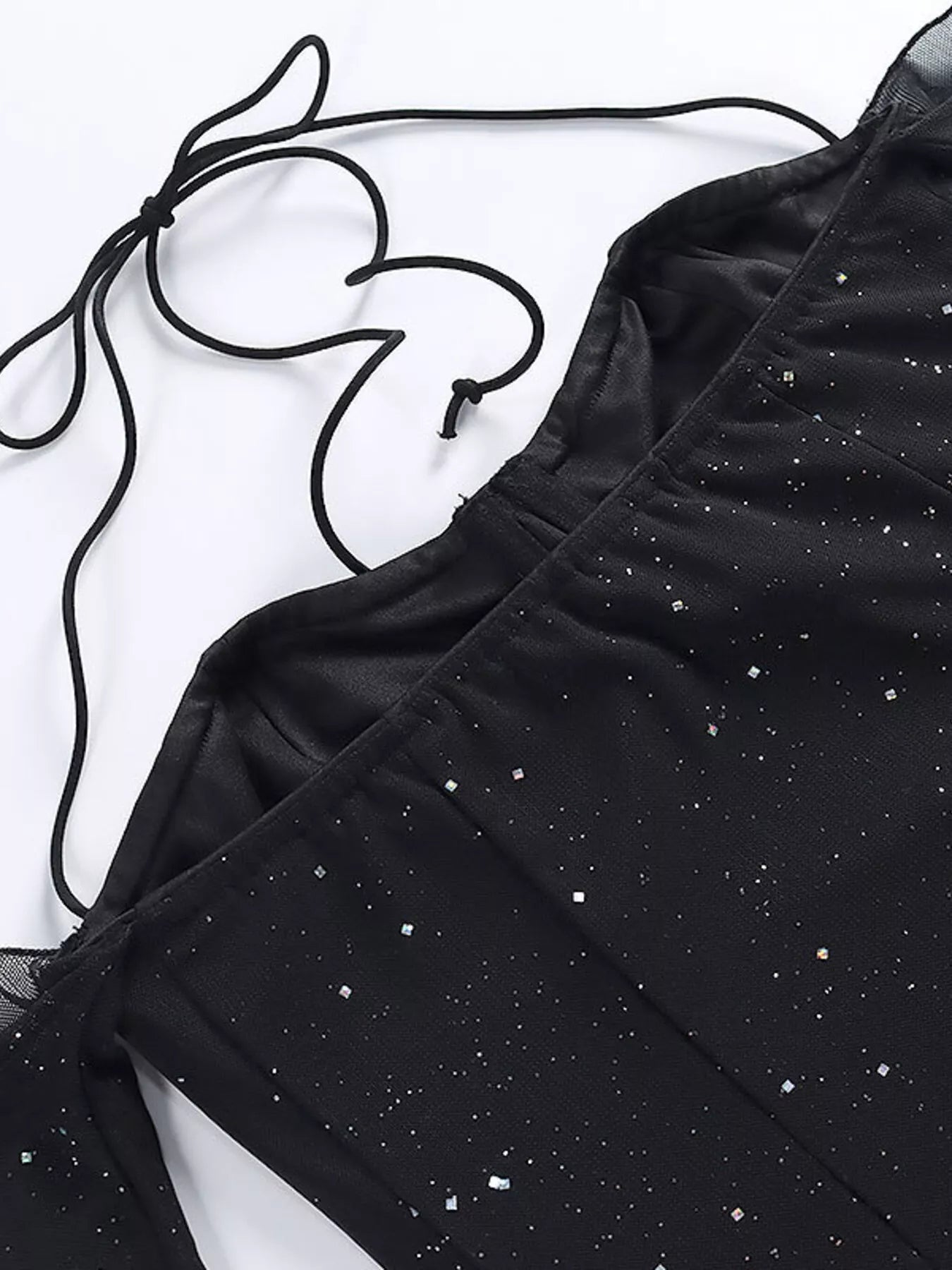 Glitter Mini Dress with Sleeves - Charmdeals