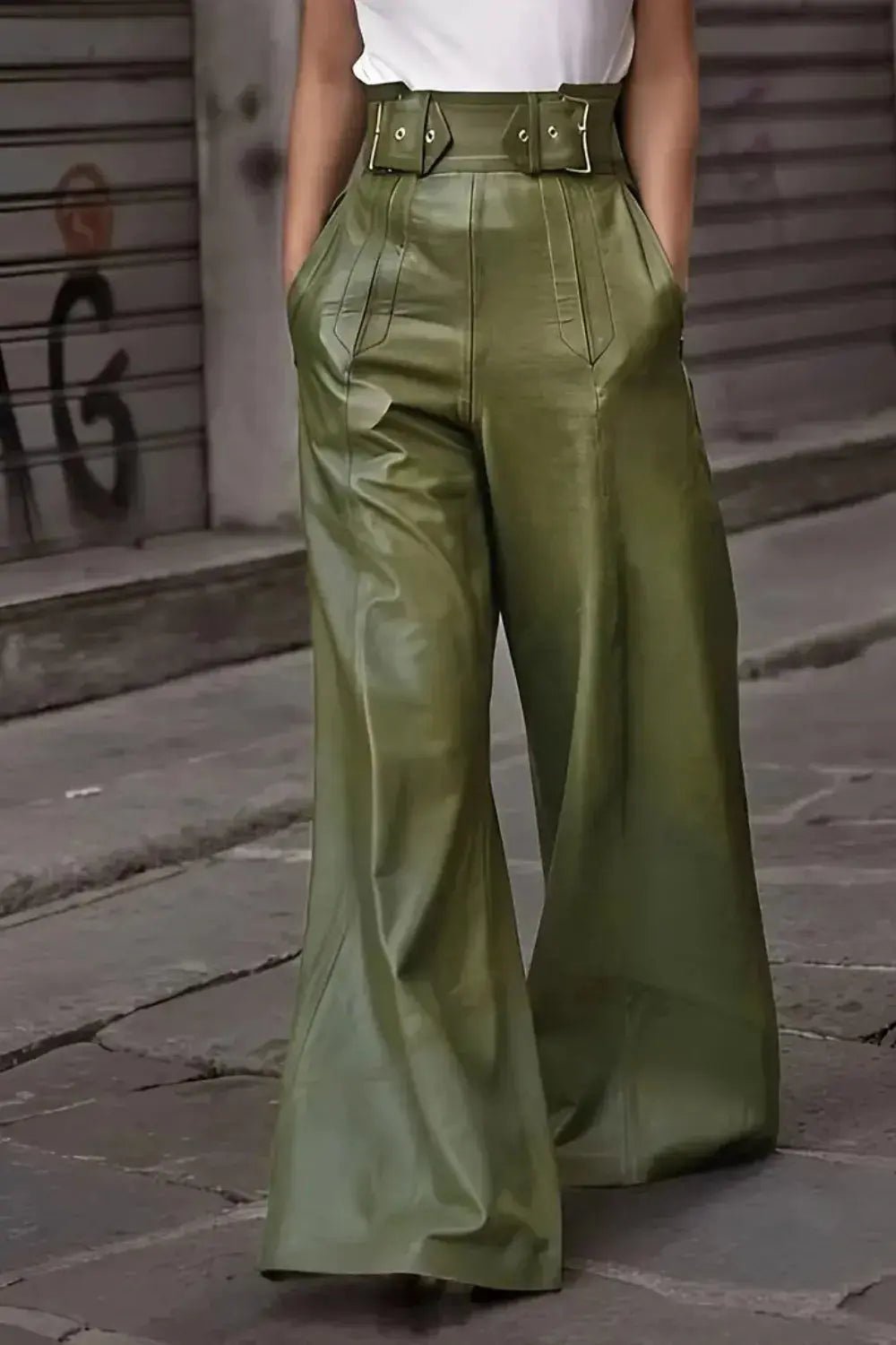 High Waist Wide Flare Pants - Charmdeals
