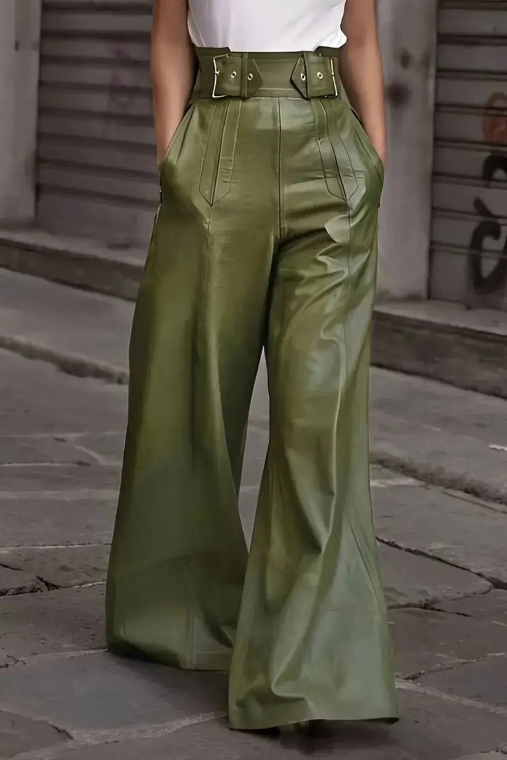 High Waist Wide Flare Pants - Charmdeals