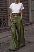 High Waist Wide Flare Pants - Charmdeals