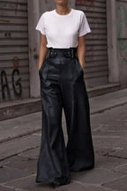 High Waist Wide Flare Pants - Charmdeals