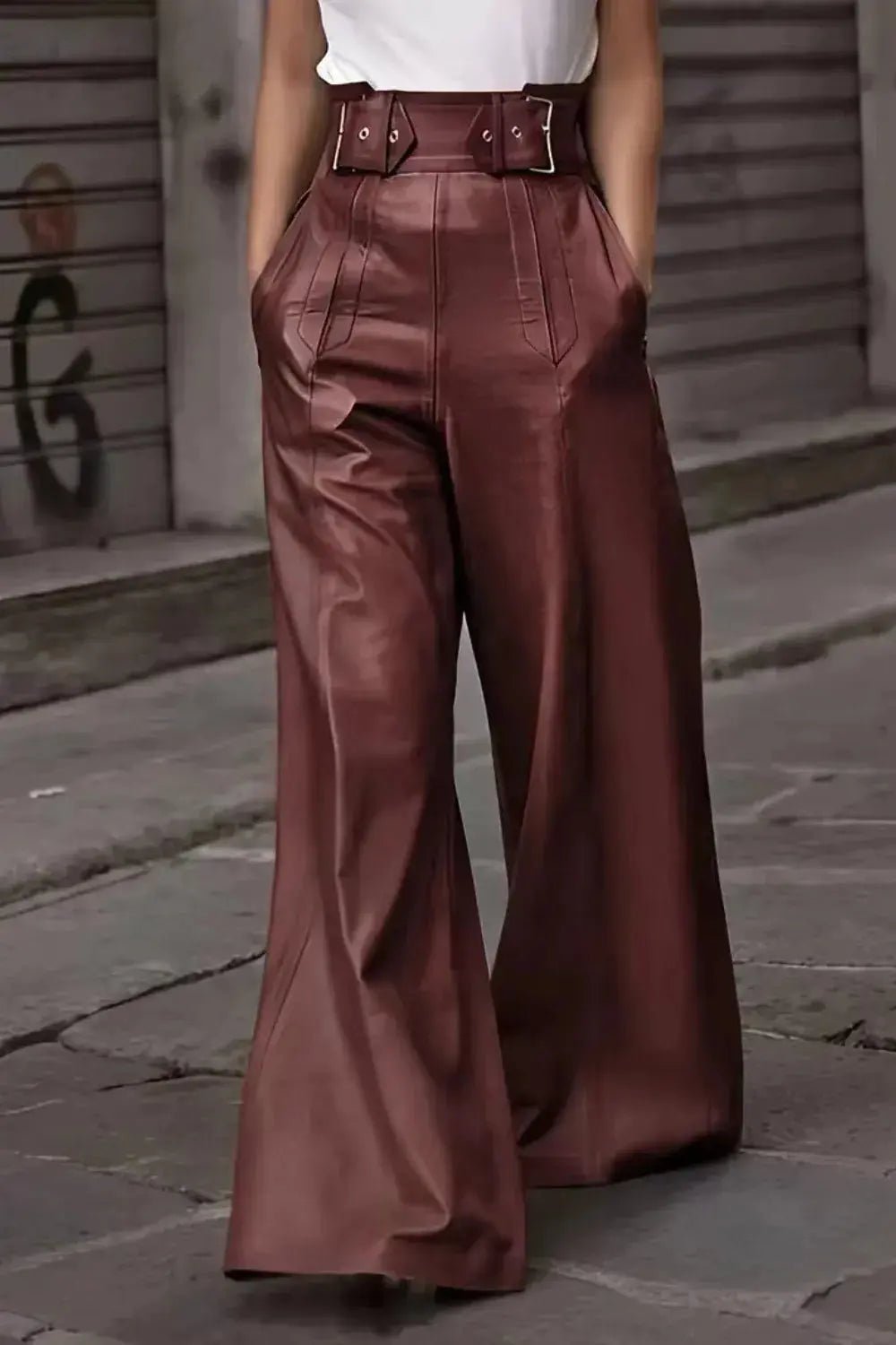 High Waist Wide Flare Pants - Charmdeals