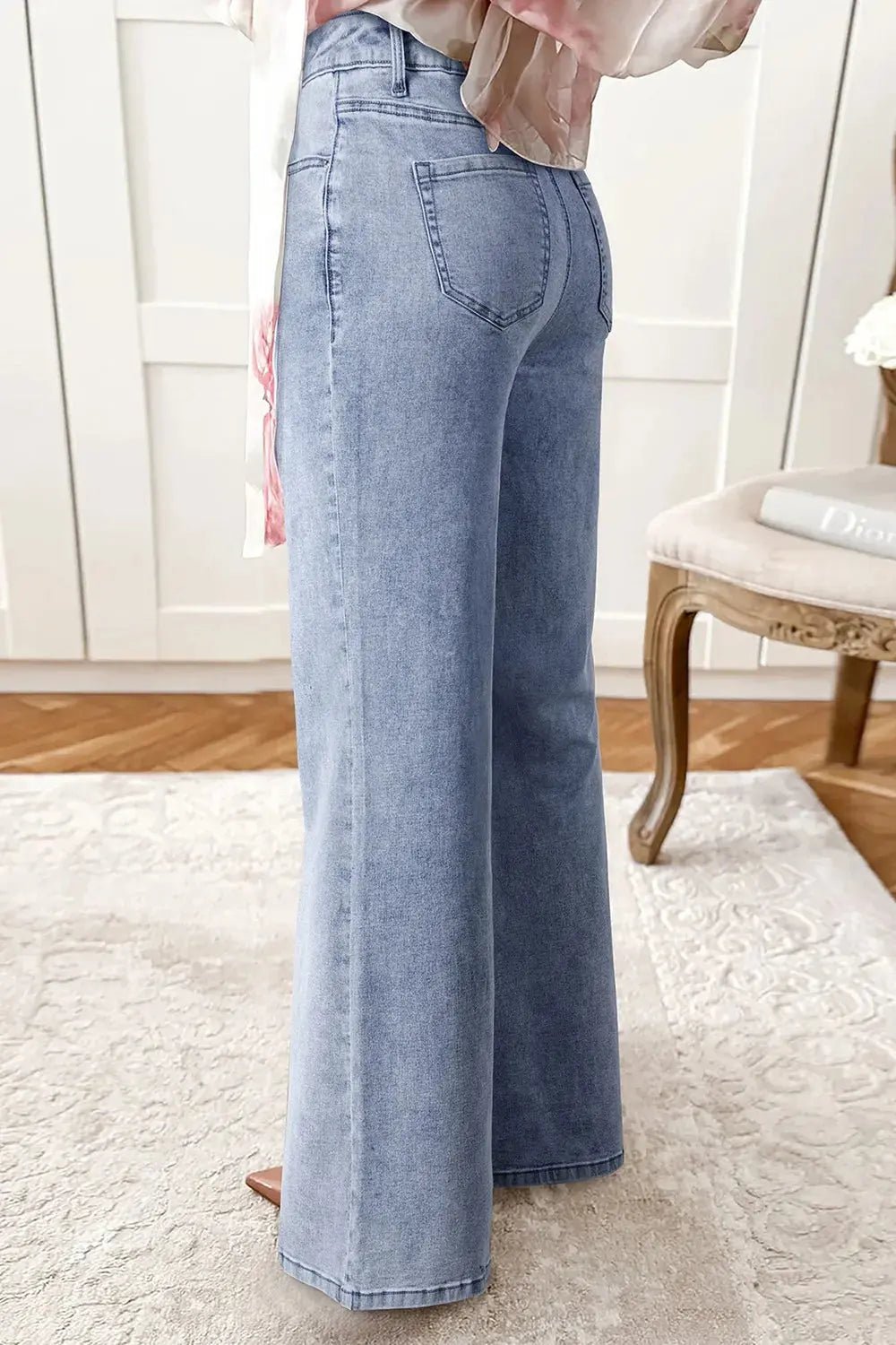 High - Waisted Wide Leg Flare Jeans - Charmdeals