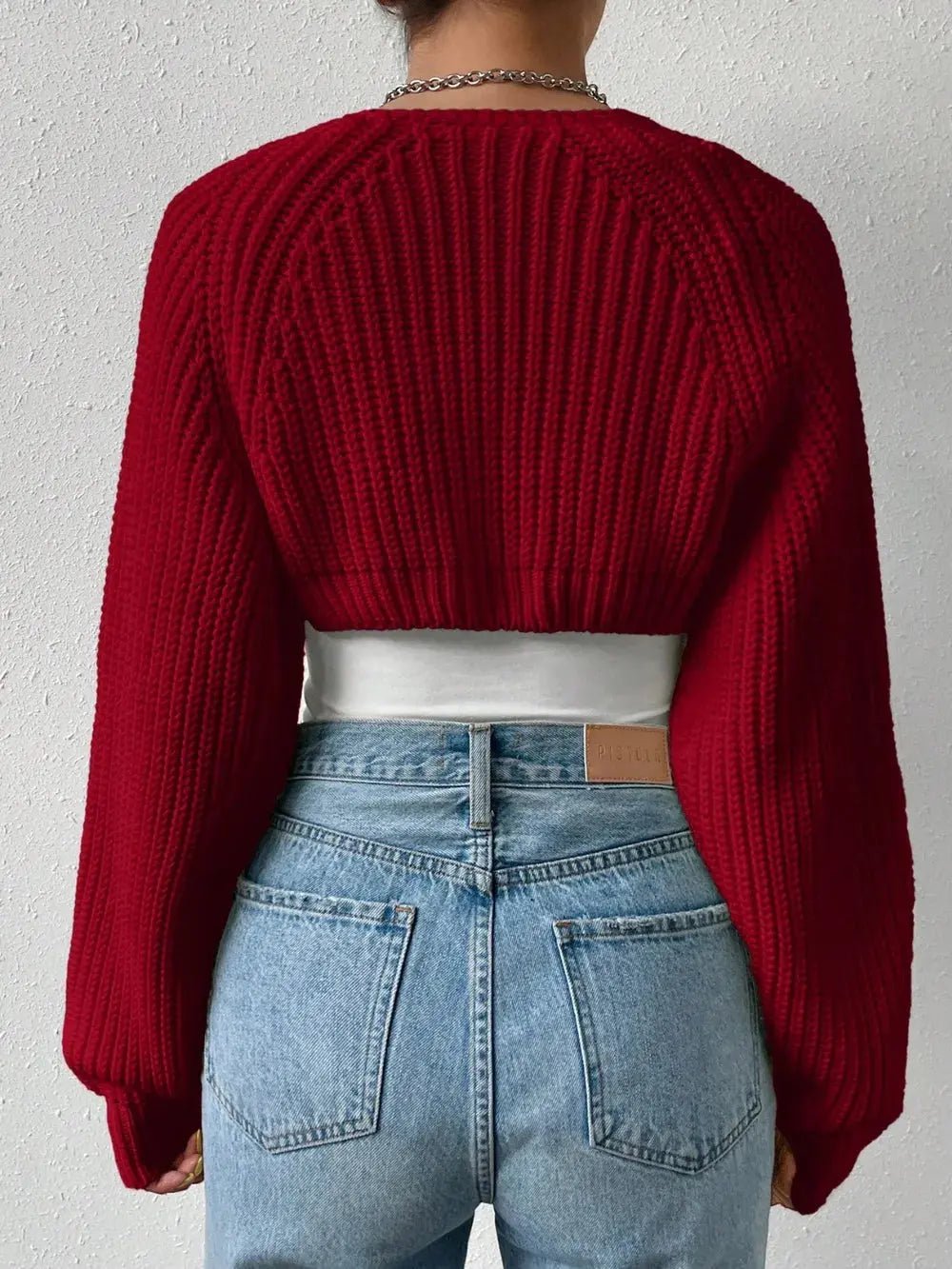 Honey Open Front Long Sleeve Cropped Cardigan - Charmdeals