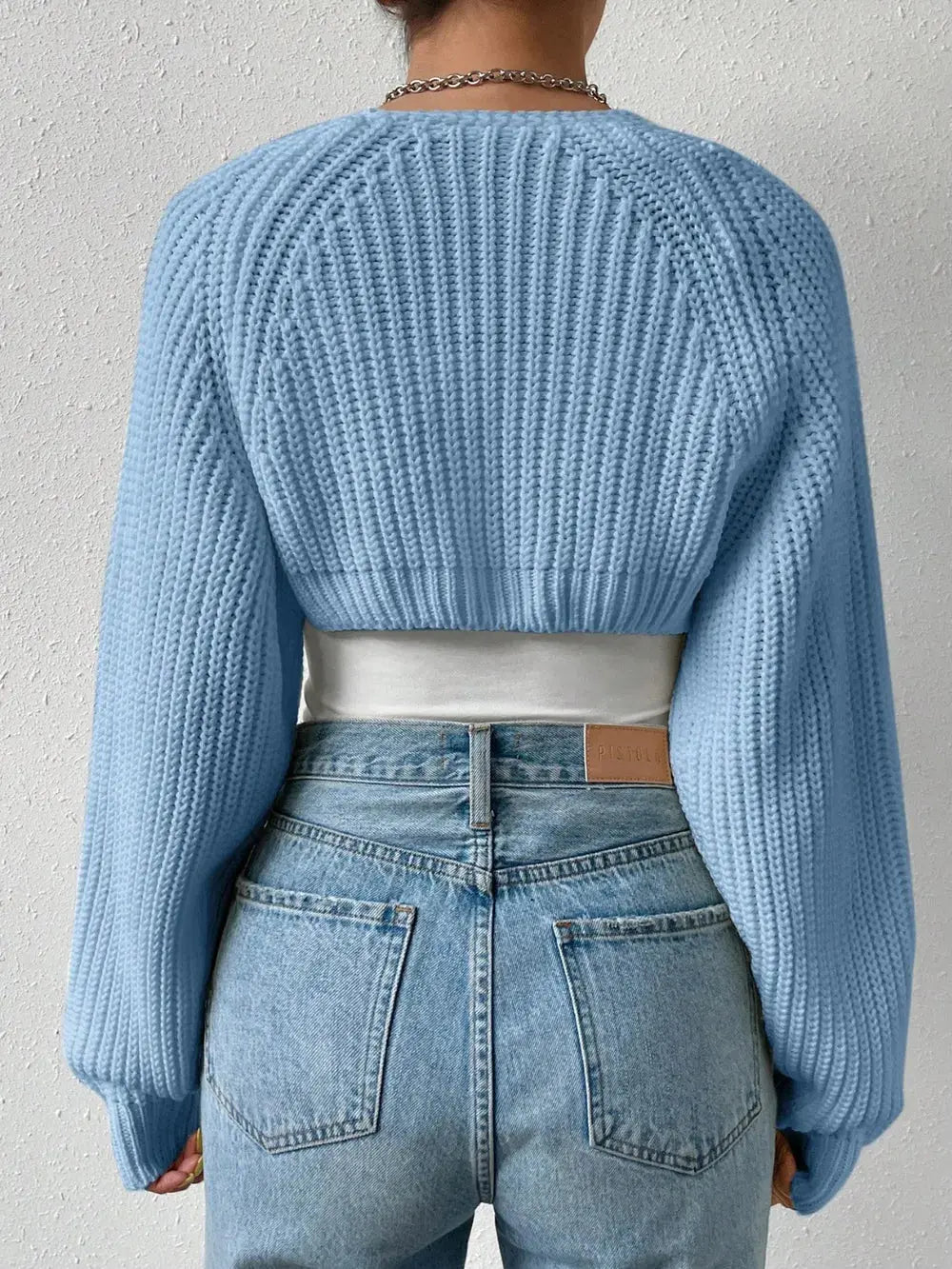 Honey Open Front Long Sleeve Cropped Cardigan - Charmdeals
