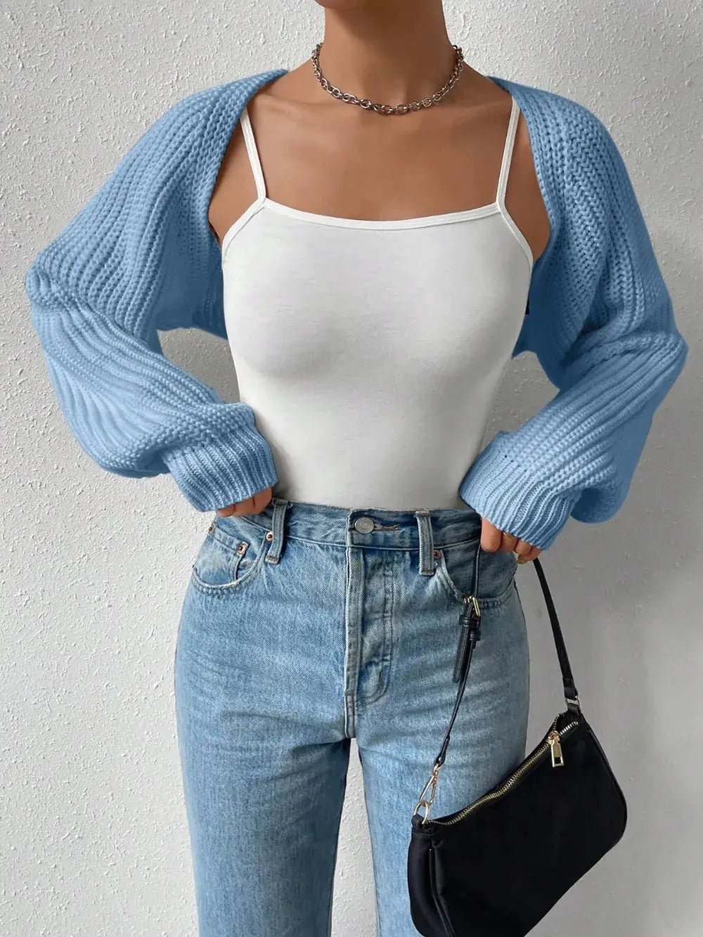 Honey Open Front Long Sleeve Cropped Cardigan - Charmdeals
