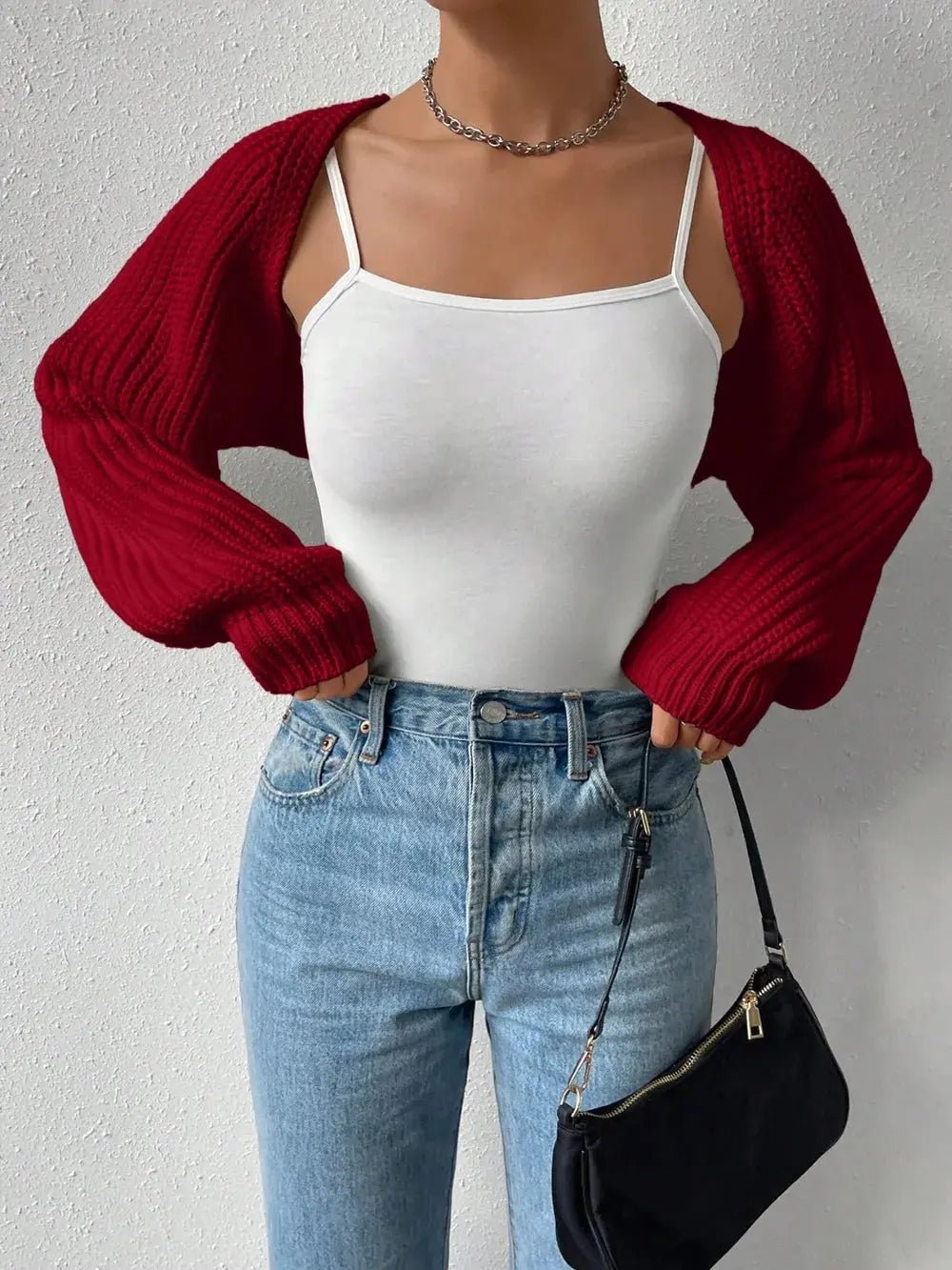 Honey Open Front Long Sleeve Cropped Cardigan - Charmdeals