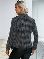 Ivy Lane Plaid Double Breasted Long Sleeve Jacket - Charmdeals