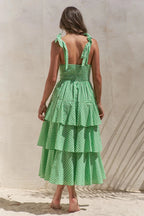 Jade By Jane Full Size Sleeveless Gingham Print Tiered Midi Dress Plus Size - Charmdeals