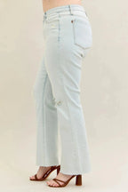 Judy Blue Full Size Destroy & Fray Hem Bootcut Jeans Plus Size - Charmdeals