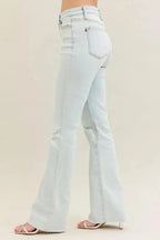 Judy Blue Full Size Destroy & Fray Hem Bootcut Jeans Plus Size - Charmdeals