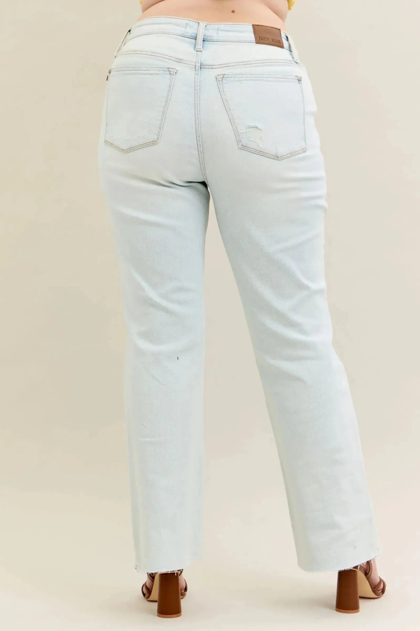 Judy Blue Full Size Destroy & Fray Hem Bootcut Jeans Plus Size - Charmdeals