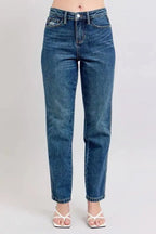Judy Blue Full Size High Waisted Rigid Magic Non - destroy Straight Leg Jeans Plus Size - Charmdeals