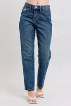 Judy Blue Full Size High Waisted Rigid Magic Non - destroy Straight Leg Jeans Plus Size - Charmdeals