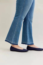Judy Blue Full Size Mid Rise Slim Bootcut Tummy Control Release Hem Jeans Plus Size - Charmdeals