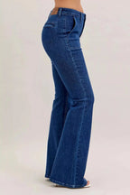 Judy Blue High Waist Flare Jeans with Front Patch Pockets - Charmdeals