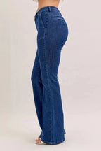 Judy Blue High Waist Flare Jeans with Front Patch Pockets - Charmdeals