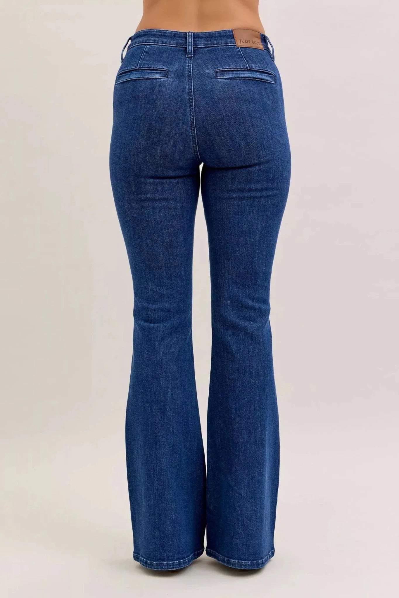 Judy Blue High Waist Flare Jeans with Front Patch Pockets - Charmdeals