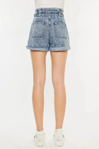 Kancan Ultra High Rise Paperbag Denim Shorts - Charmdeals