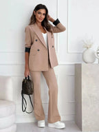 Lapel Collar Long Sleeve Blazer - Charmdeals