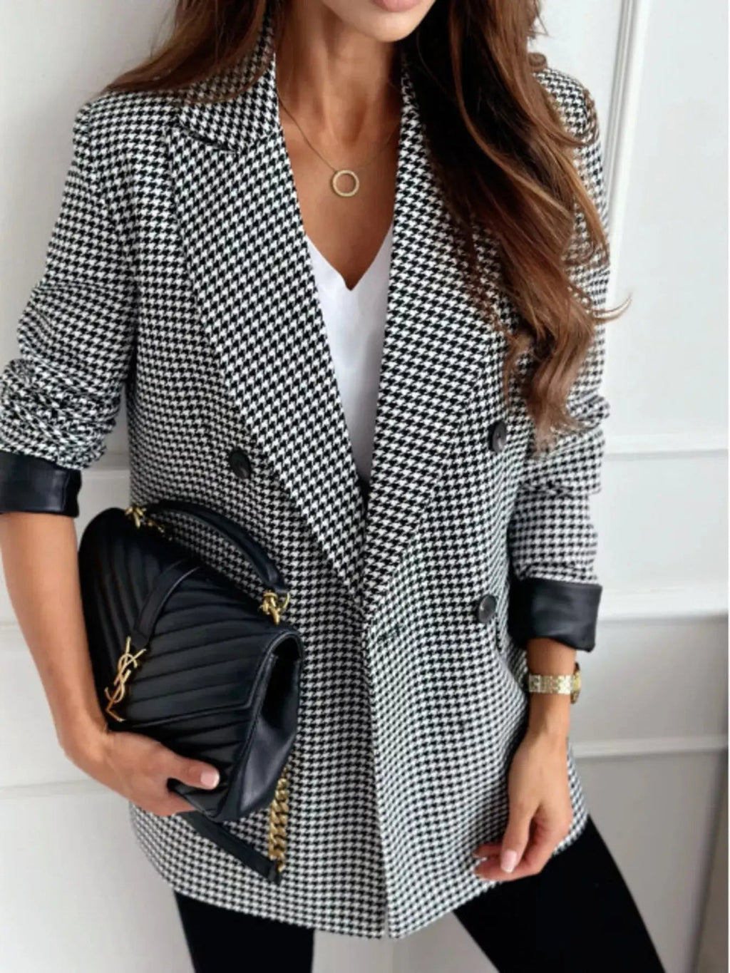 Lapel Collar Long Sleeve Blazer - Charmdeals