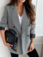 Lapel Collar Long Sleeve Blazer - Charmdeals