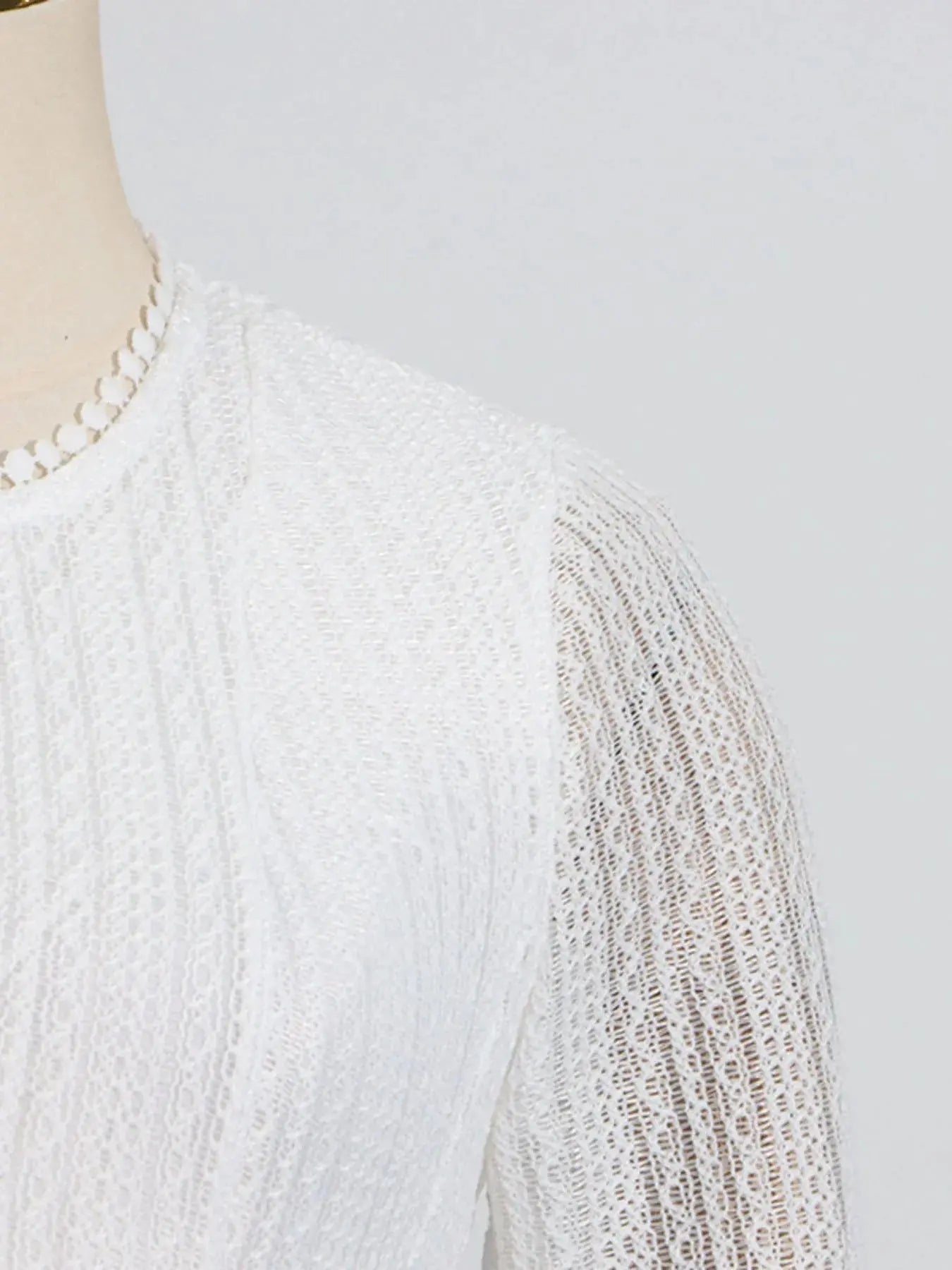 Layered Round Neck Long Sleeve Dress - Charmdeals