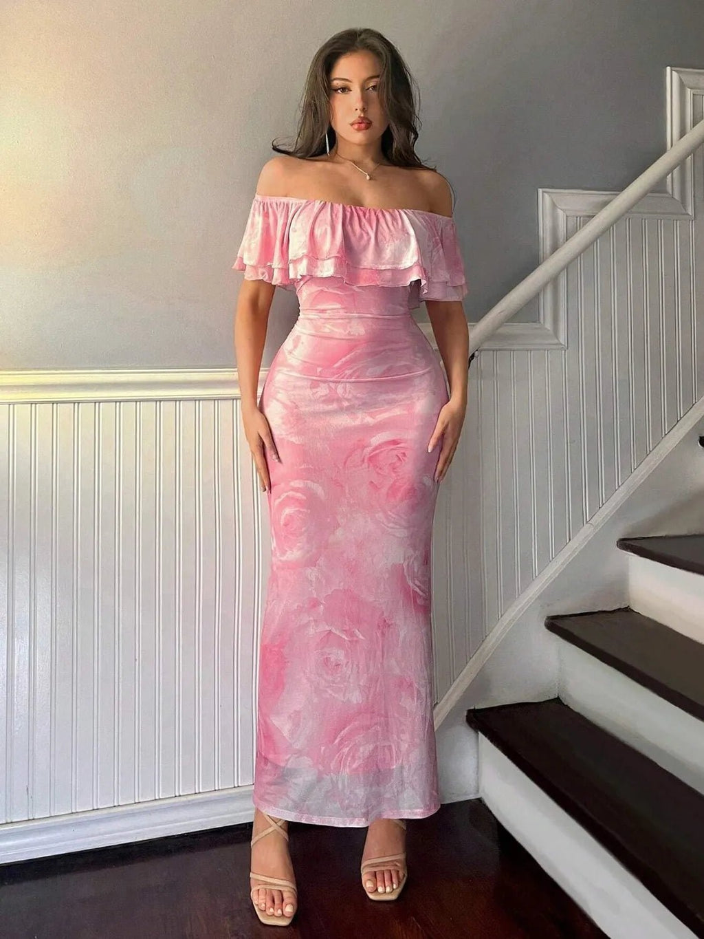 Layered Ruffled Off - Shoulder Dress - Charmdeals