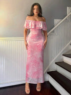 Layered Ruffled Off - Shoulder Dress - Charmdeals