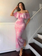 Layered Ruffled Off - Shoulder Dress - Charmdeals