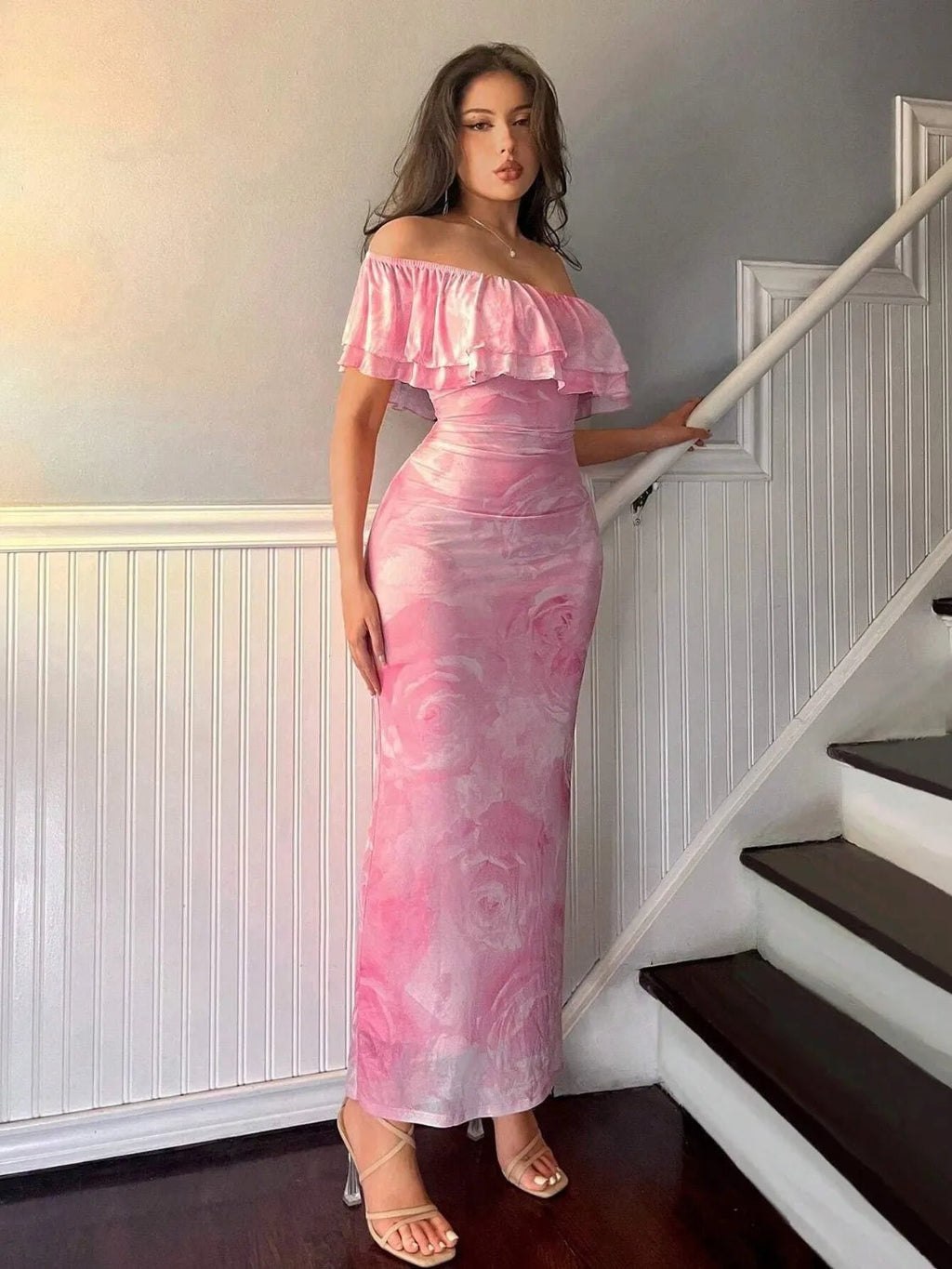 Layered Ruffled Off - Shoulder Dress - Charmdeals