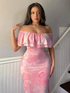 Layered Ruffled Off - Shoulder Dress - Charmdeals