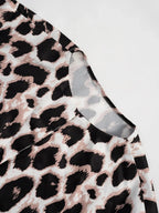 Leopard Print 3/4 Sleeve Blouse - Charmdeals
