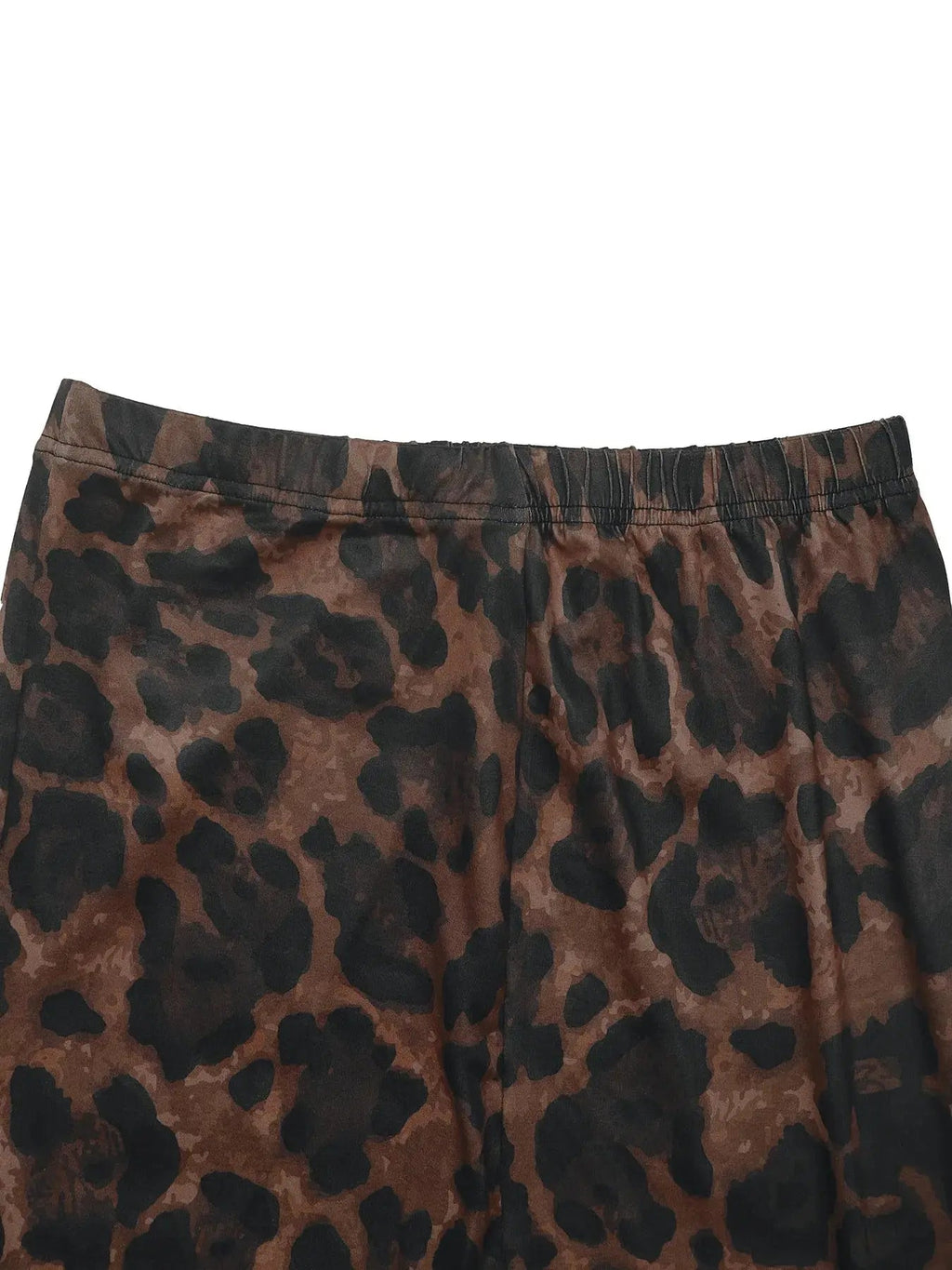 Leopard Round Neck Top and Skirt Set - Charmdeals