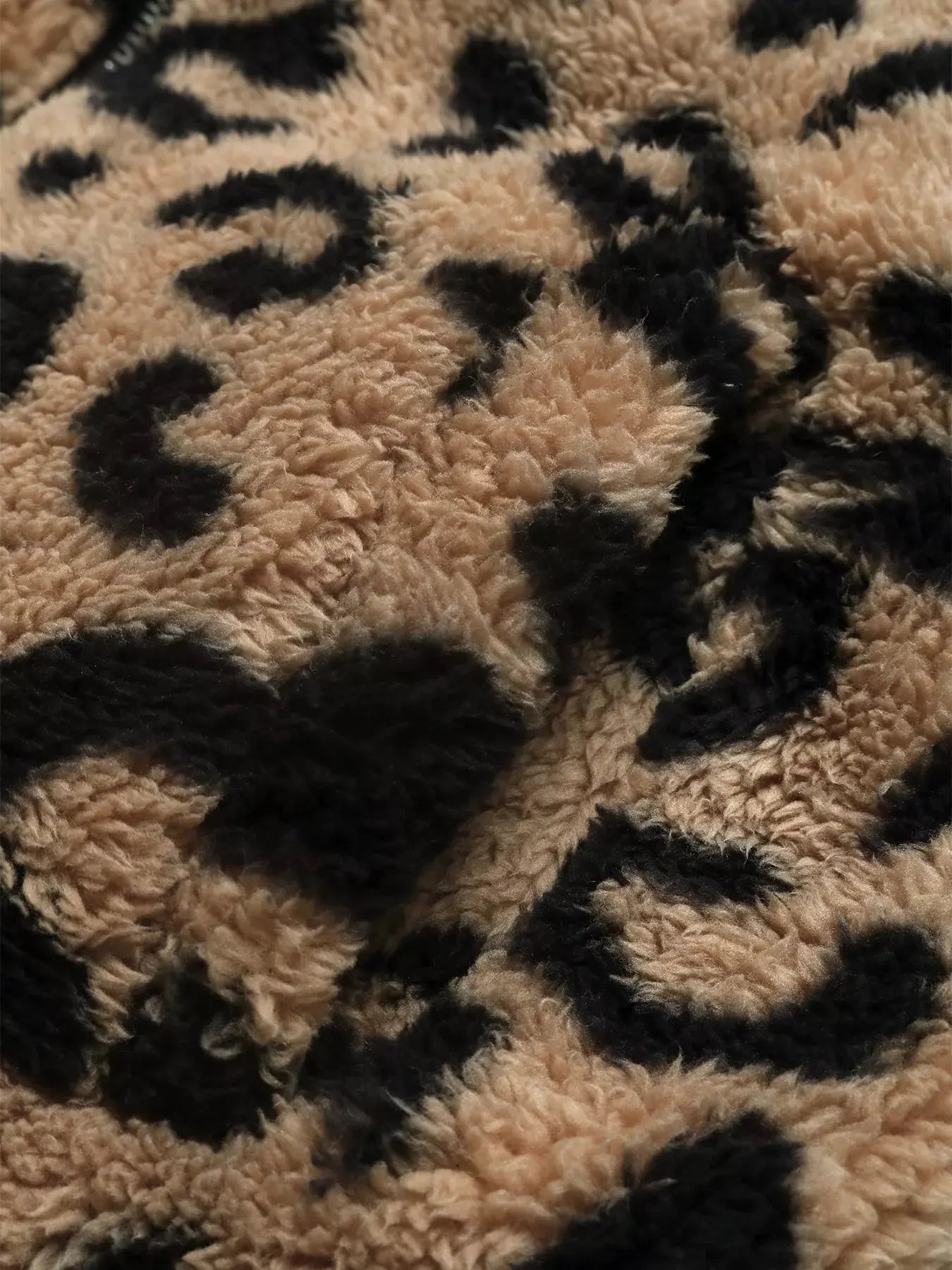 Leopard Zip Up Fleece Jacket - Charmdeals