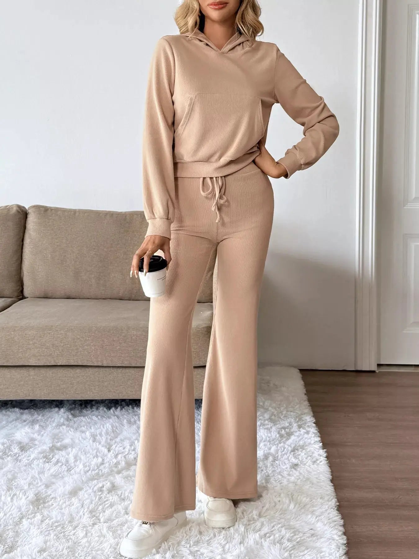 Long Sleeve Hoodie and Pants Set - Charmdeals