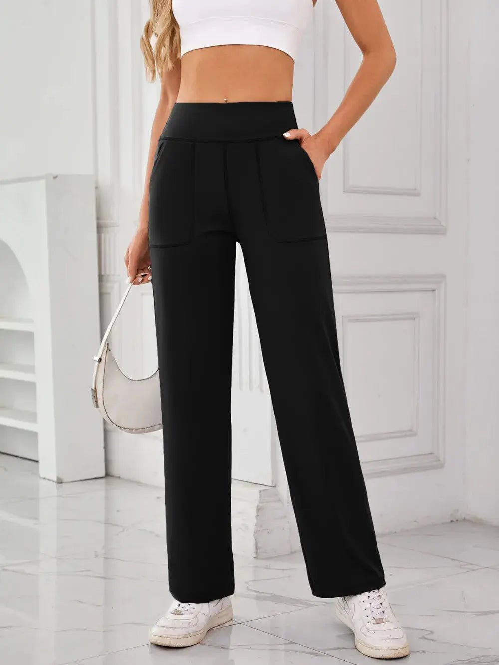 Lovelet High Waist Active Pants with Pockets - Charmdeals