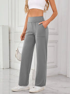 Lovelet High Waist Active Pants with Pockets - Charmdeals