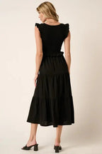 Mittoshop Smocked Ruffled Tiered Midi Dress - Charmdeals