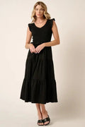 Mittoshop Smocked Ruffled Tiered Midi Dress - Charmdeals