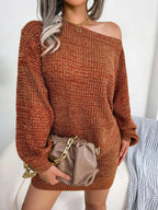Multi - Color One - Shoulder Sweater Dress - Charmdeals