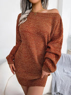 Multi - Color One - Shoulder Sweater Dress - Charmdeals